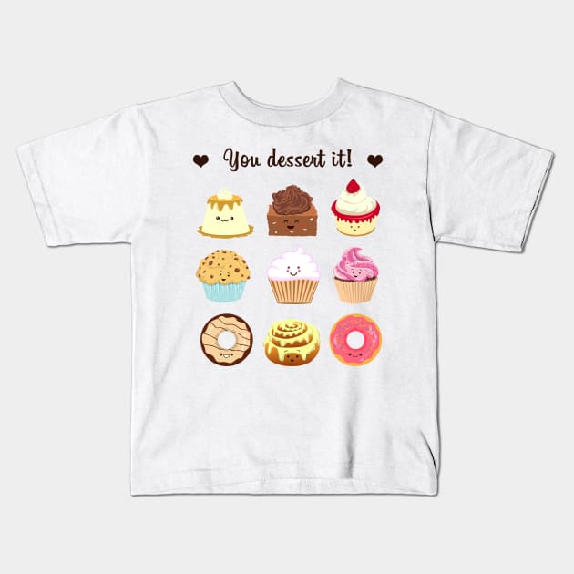 Treat Yoself Dark Kids T-Shirt by AnishaCreations